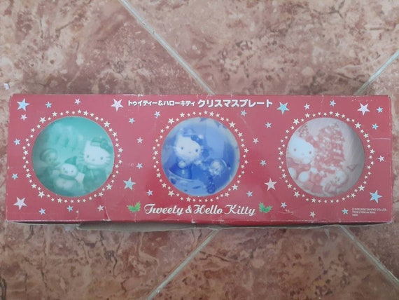 Hello Kitty and Tweety Vintage Christmas Plates - Super Rare