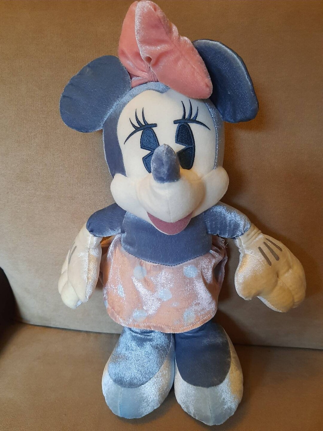 ミッキー　ミニー　ソフトドール　マスコット　SEGA 1999 1999 Sega Vintage Minnie Mouse Disney 18jnch Silvery Blue Unique