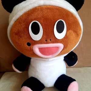Japan Mascot for Japan Newspaper Yomiuri Shimbun Big Head 16&quot; Plush in Panda Outfit; Rare, Kawaii Exclusive to Japan