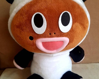 Japan Mascot for Japan Newspaper Yomiuri Shimbun Big Head 16&quot; Plush in Panda Outfit; Rare, Kawaii Exclusive to Japan