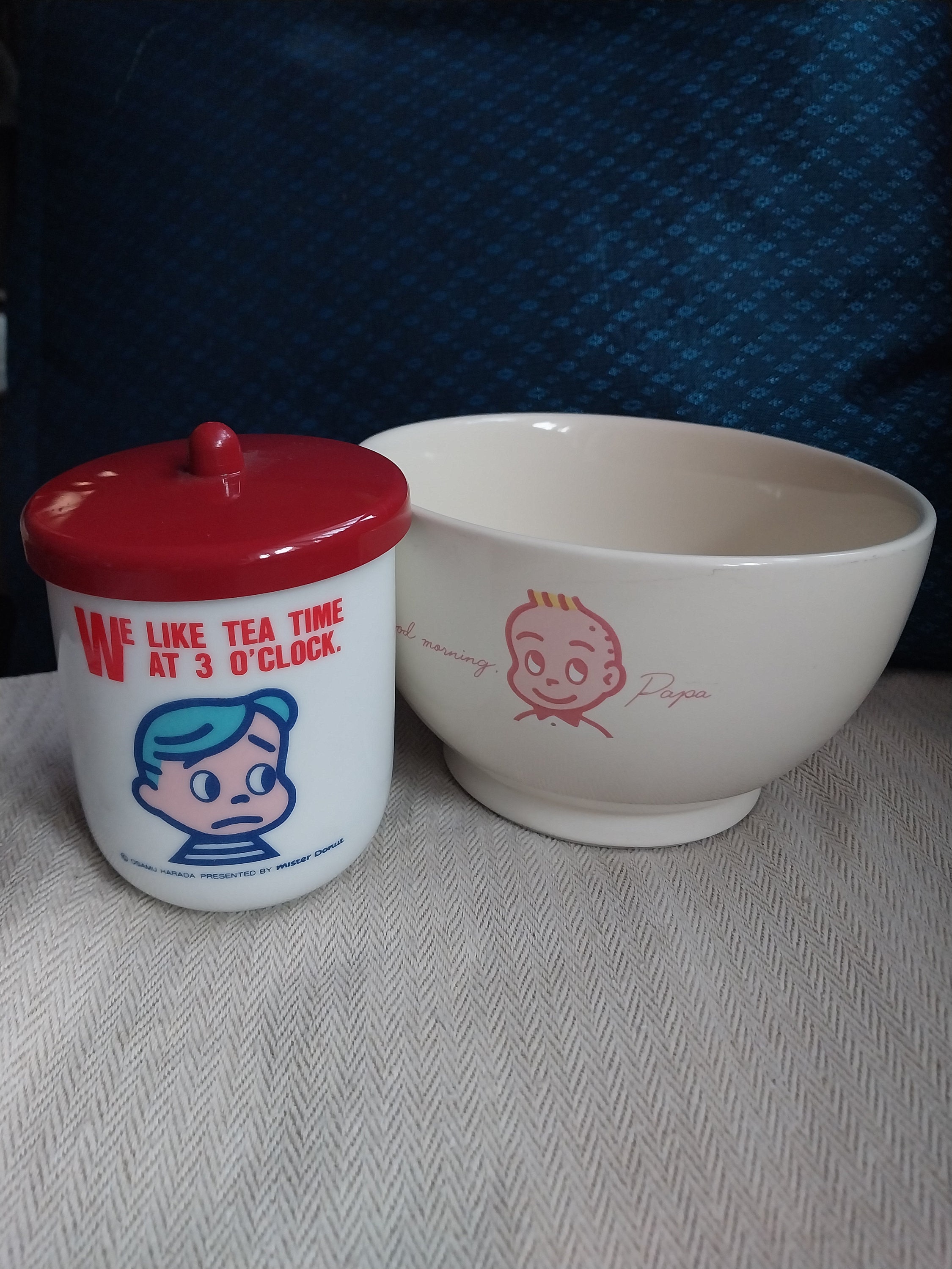 TWO: One Mister Donut Tea Cup + One Bowl. Vintage New - Etsy