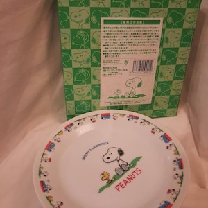 TWO FOR ONE: Peanuts Snoopy & Woodstock Plate in Box Like New; never used. Snoopy Japan.