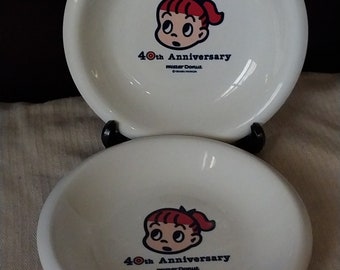 TWO: Mister Donut 50th and 40th Anniversary Plates; New Vintage - Etsy