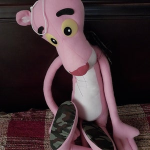 32&quot; Pink Panther Plush, Camo accents; Like New & Tag