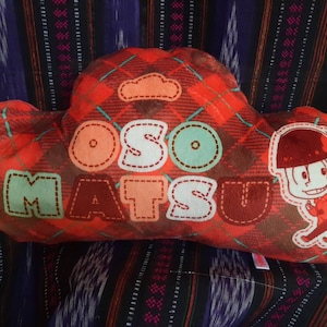 Osomatsu-kun - Manga series - Red Quilted Pattern Pillow - in great, clean condition. Kawaii Japan Exclusive.