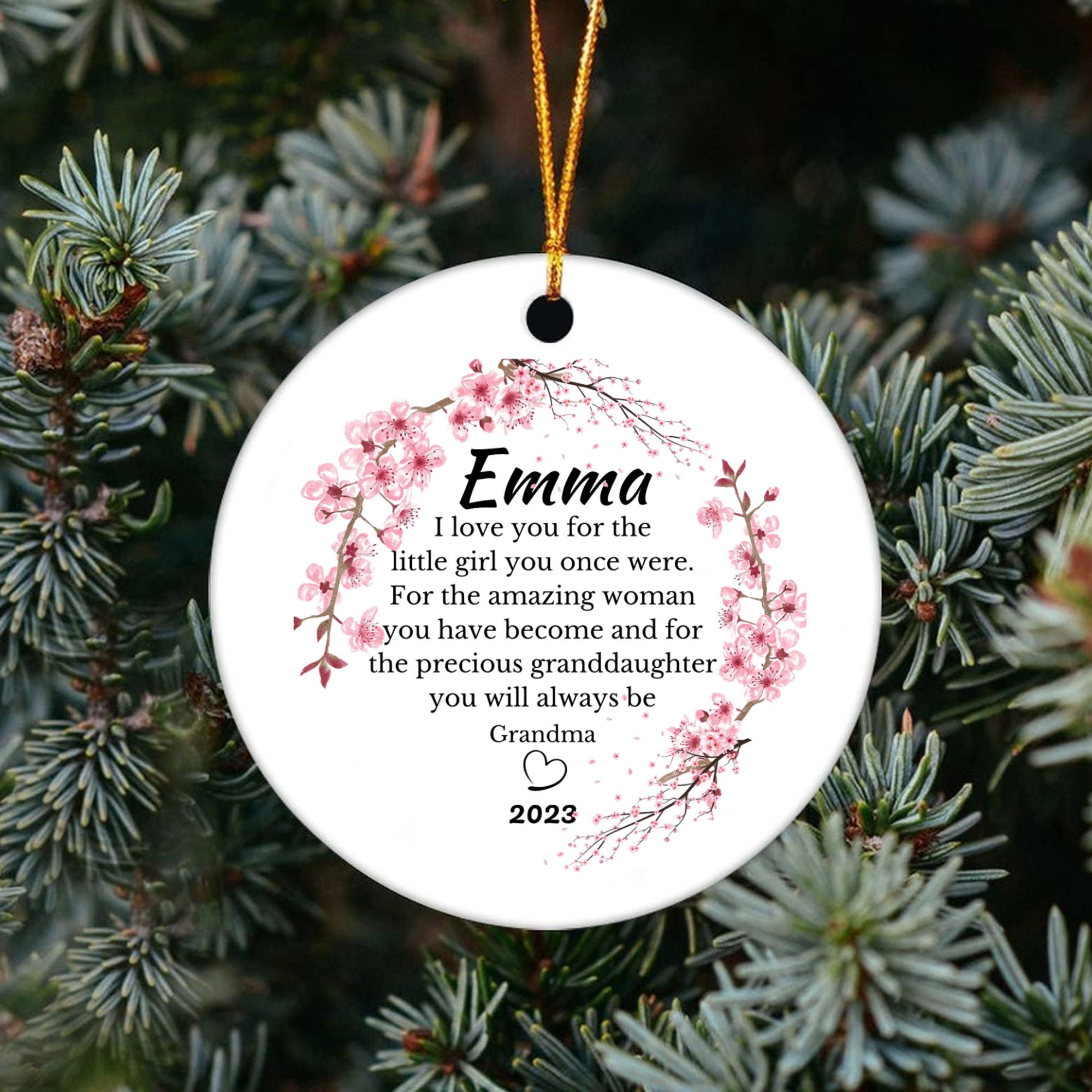 Personalized Granddaughter Ornament Gift From Grandma Etsy