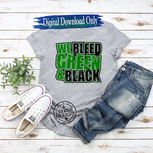 Sangramos verde y negro - Verde y negro - Orgullo escolar - Colores del equipo - SVG y PNG - Solo descarga digital - Atleta - Colores de ropa deportiva