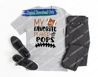 Mijn favoriete speler noemt me papa - Voetbal - Alleen SVG - Spelersnummer - #1 Voetbalfan - Opa - Digitale download - Kleinzoon - Team