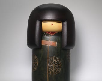 山中三平こけし（18cm/7.1インチ）、ヴィンテージの日本の創作木製人形