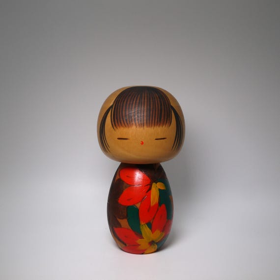 川瀬裕二 ヴィンテージこけし (17 cm/6.7インチ)、日本の創作創作木製