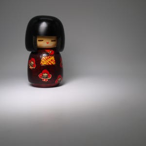 加藤正美 こけし人形 花模様 木製 日本製