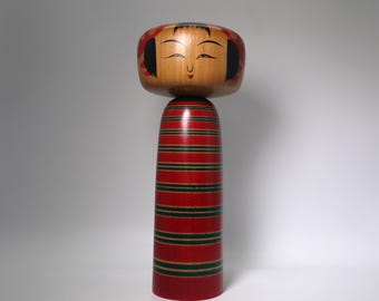 TAKAHASHI Yoshitaka Kokeshi (22cm/8.7"), Vintage Japanese Traditional doll - Tsuchiyu Style