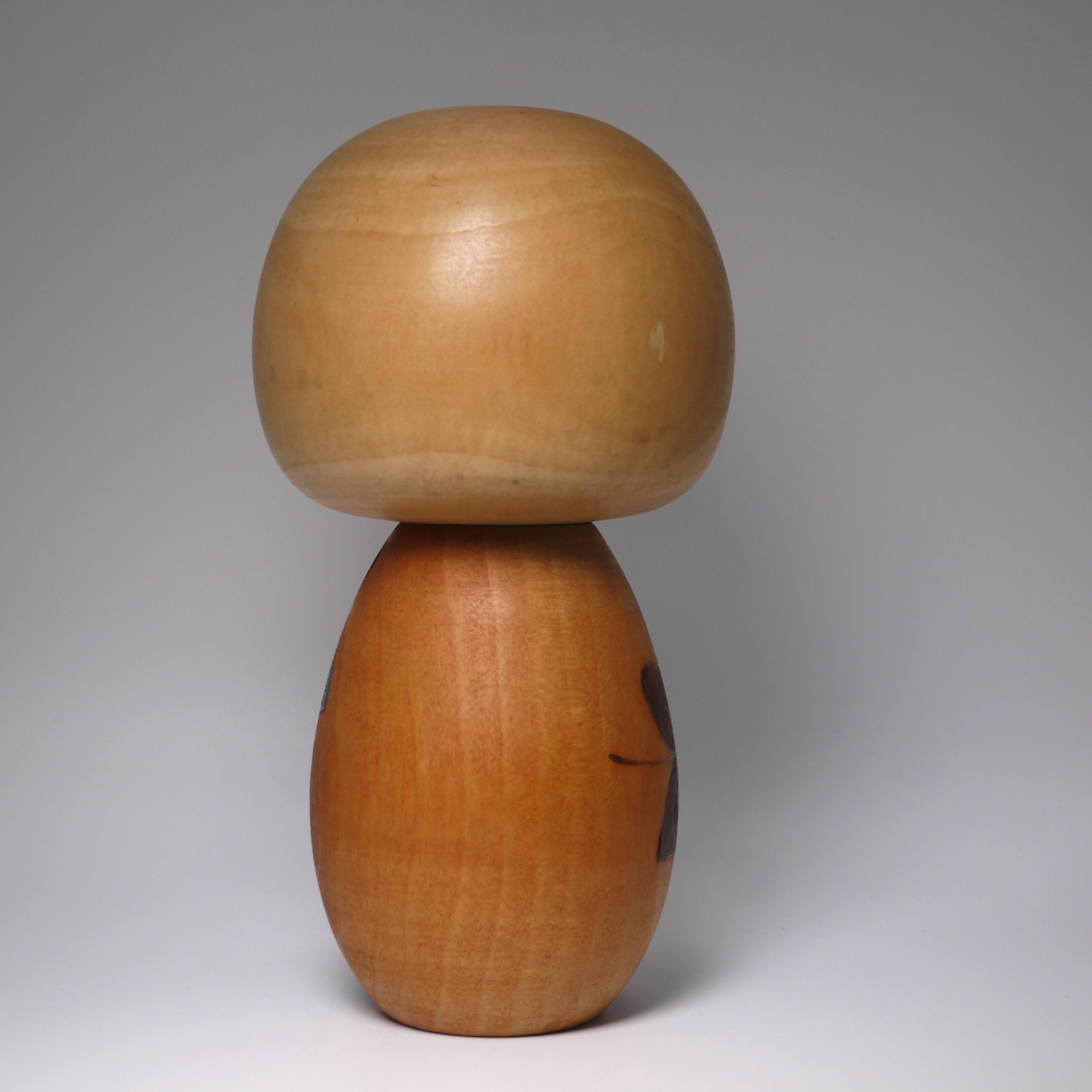 川瀬裕二 ヴィンテージこけし (17 cm/6.7インチ)、日本の創作創作木製
