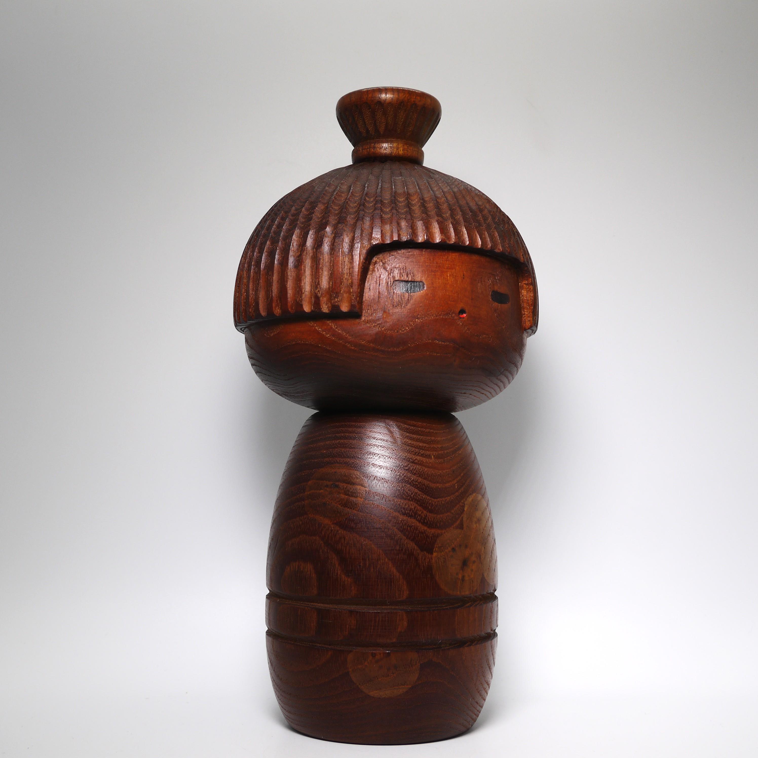 山中三平　こけし人形 山中三平 ヴィンテージこけし（25cm/9.8インチ）、日本の創作木製人形