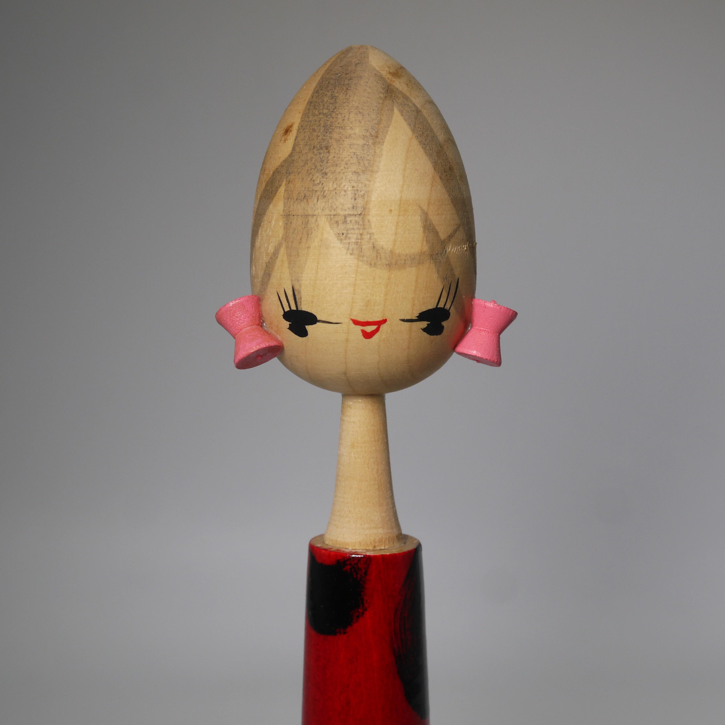 ヴィンテージレトロこけし（16.5cm/6.5インチ）、日本の民芸品木製人形