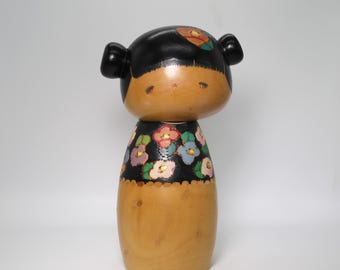 60年代ヴィンテージ横塚育義作 こけし 創作人形 12cm / 4.7
