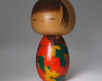 川瀬裕二 ヴィンテージこけし (17 cm/6.7インチ)、日本の創作創作木製