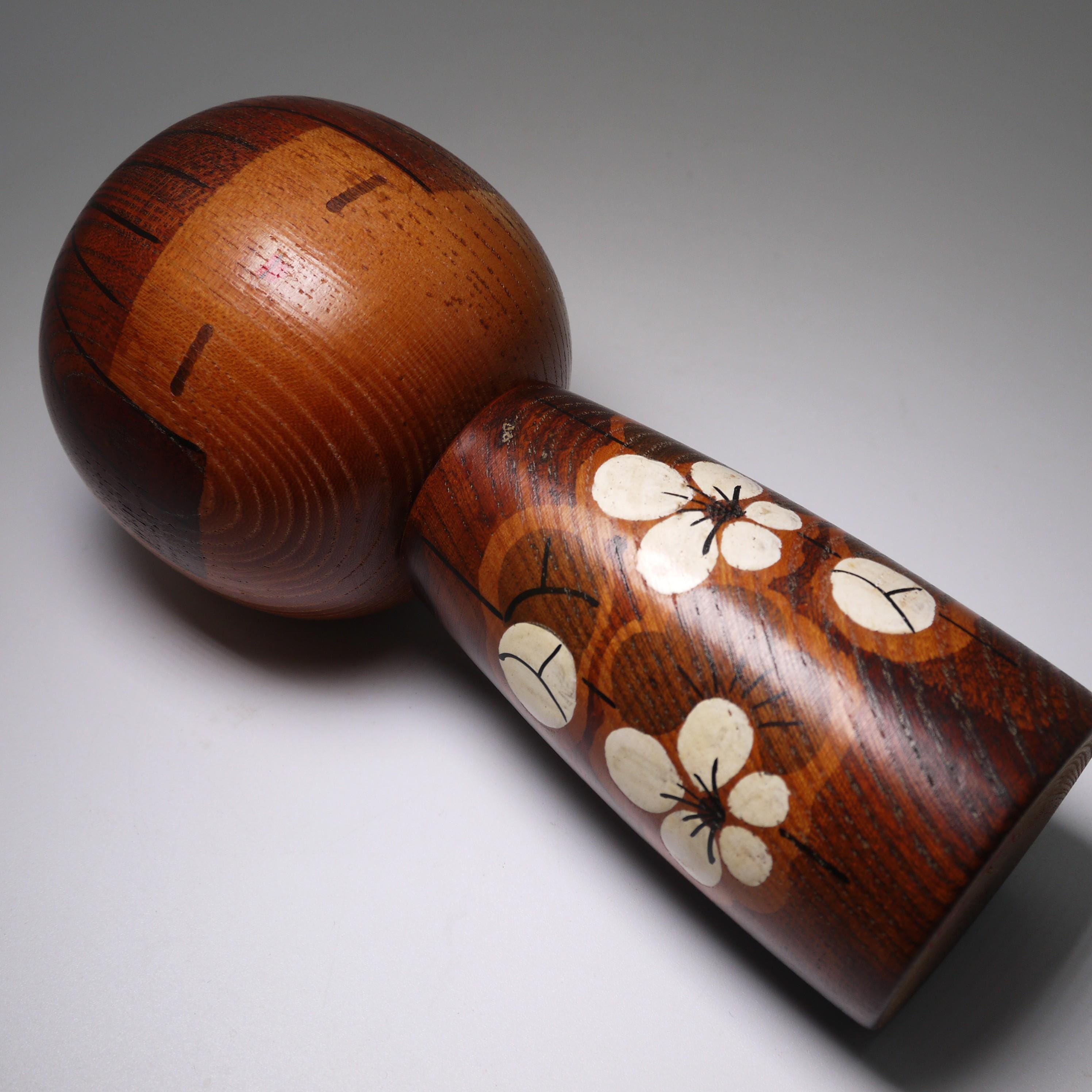 加藤正美 ヴィンテージこけし（14.5 cm/5.7インチ）、日本の創作木製 