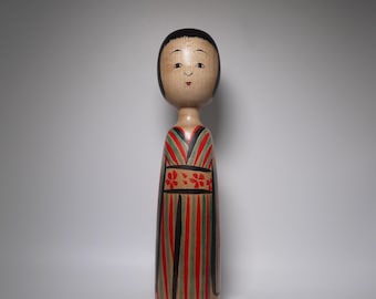 木製創作こけし、サイン入り 24 cm - Etsy 日本