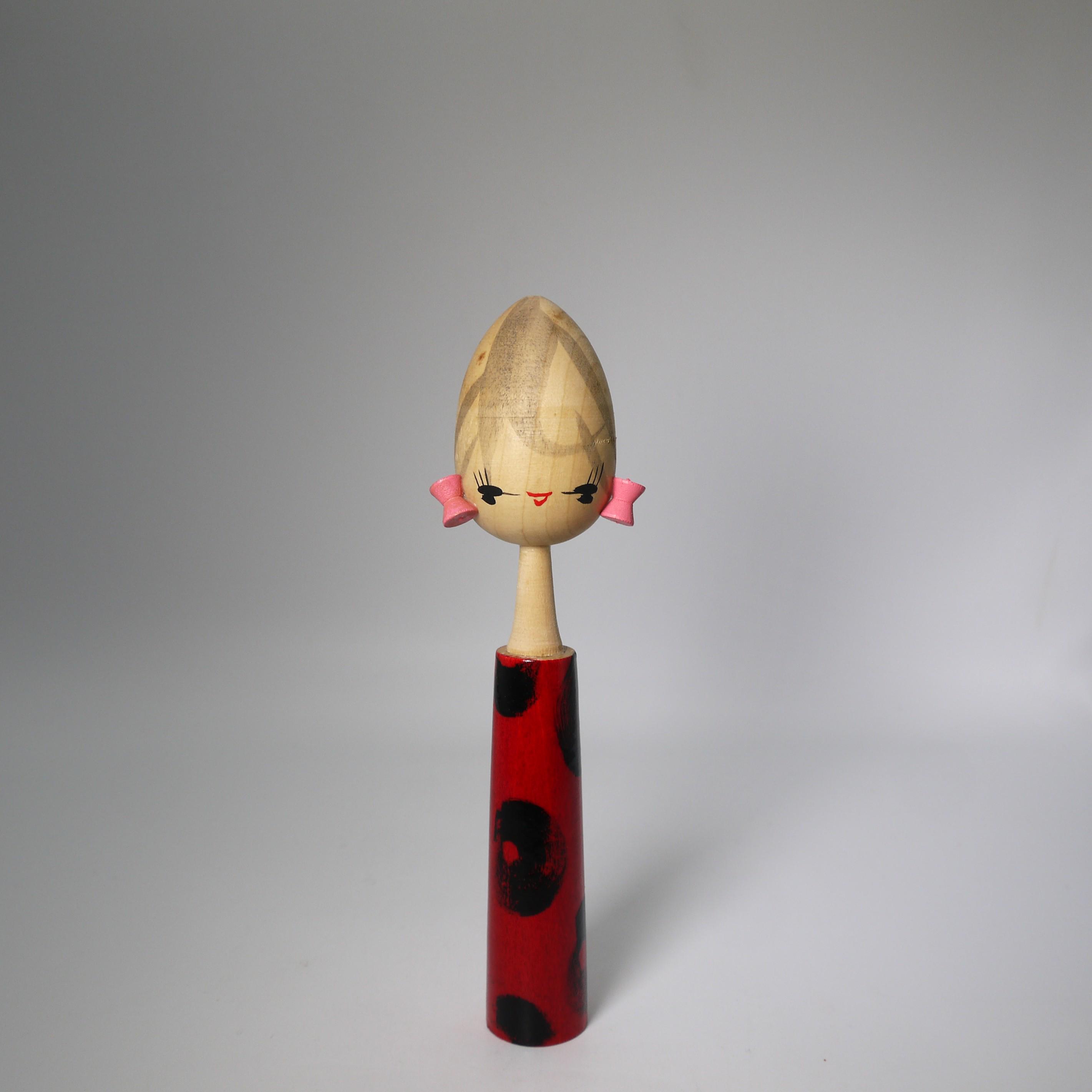 ヴィンテージレトロこけし（16.5cm/6.5インチ）、日本の民芸品木製人形