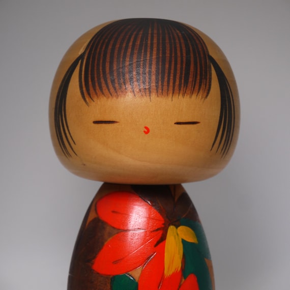 川瀬裕二 ヴィンテージこけし (17 cm/6.7インチ)、日本の創作創作木製