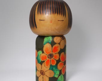 山中三平こけし（18cm/7.1インチ）、ヴィンテージの日本の創作木製人形
