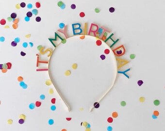 Colorful birthday hairband and sash