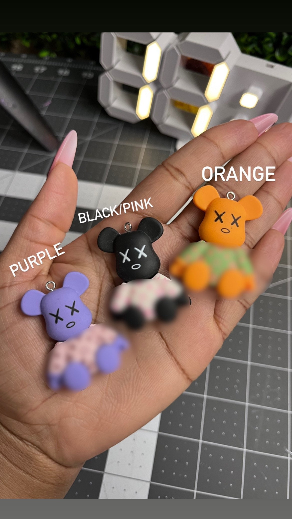 Inspired Kaws Bear Charm, Resin Charm , Trending , Cute ,bracelet Making  Charms, Bangle Making Charm 