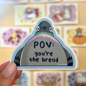Silly Pigeon Sticker | Cute Animal Stationery | Weatherproof Die Cut Vinyl Sticker | For Laptop or water bottle