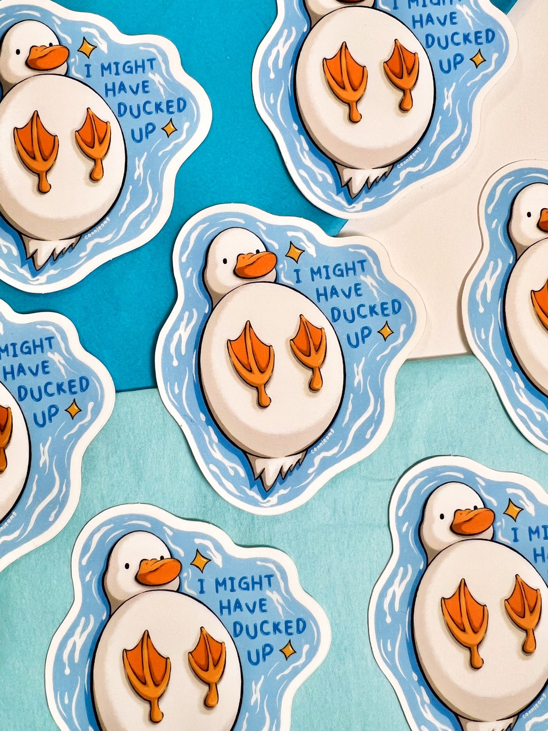Duck Upside Down Sticker | Silly Duck | Glossy Stickers | Weatherproof ...