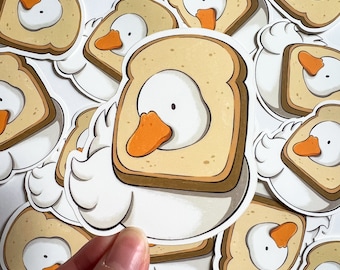 Duck Bread sticker | Cute Stationery | Matte Stickers | Weatherproof Vinyl Sticker for Journaling, Laptop, Water Bottles | Hydroflask