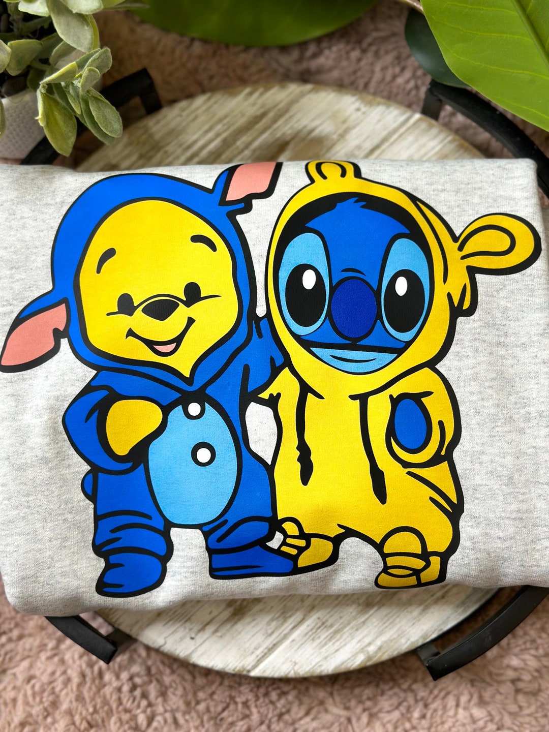 Stitch and Pooh Crew Neck Etsy