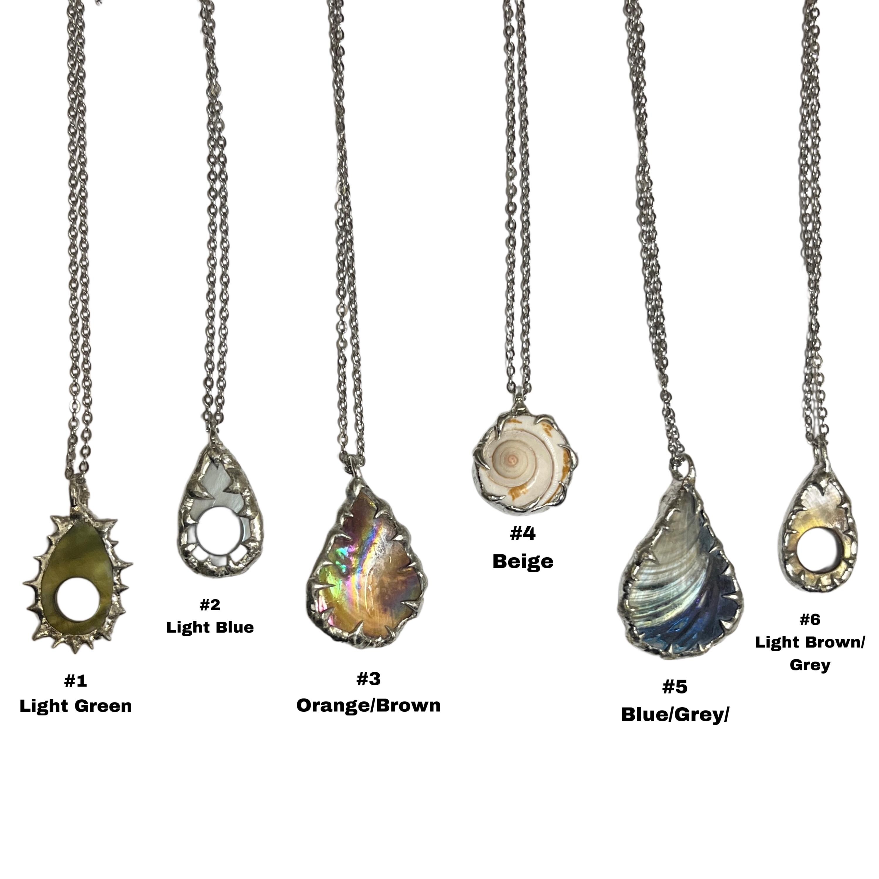 Shell Ball Chain Necklaces | Handmade Soft Soldered Pendants - Etsy