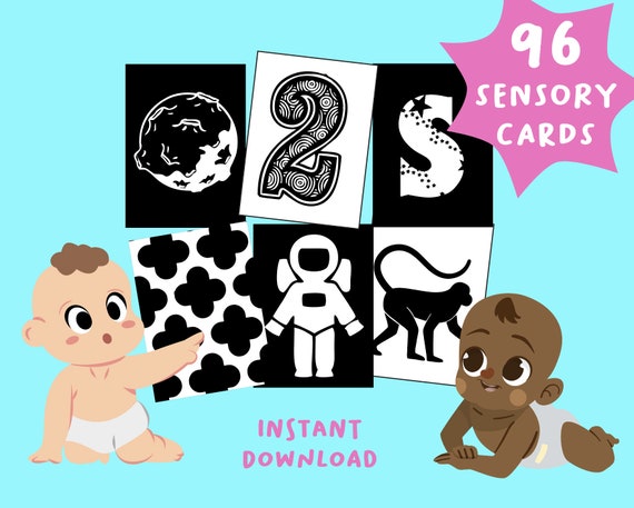 PRINTABLE Baby Flash Cards High Contrast Monochrome Sensory - Etsy