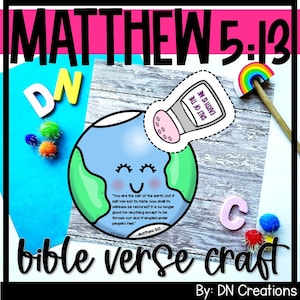 Matthew 5:13 Bible Craft | Salt of the Earth Craft | Salt of the Earth Activity | Sunday School Crafts | Bible Paper Craft