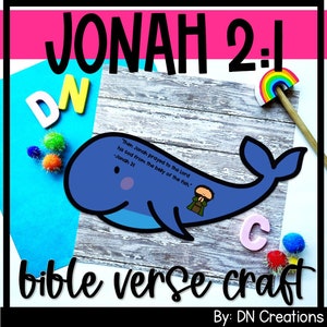 Jonah 2:1 Bible Craft | Jonah Craft | Jonah and the Whale Craft | Sunday School Craft for Preschool, Kindergarten, and Elementary Students