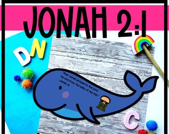 Jonah 2:1 Bible Craft | Jonah Craft | Jonah and the Whale Craft | Sunday School Craft for Preschool, Kindergarten, and Elementary Students