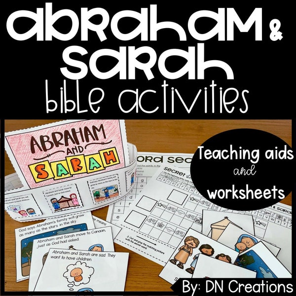 Abraham and Sarah Bible Study for Kids l Old Testament Bible Worksheets and Bible Lessons for Sunday School, Church, Homeschool