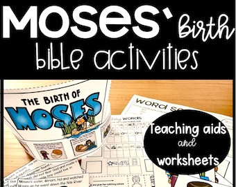 Birth of Moses Bible Activities l Baby Moses Bible Study l Moses Bible Homeschool Curriculum l Moses Sunday School | Moses Printables