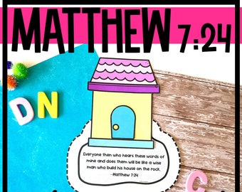 Matthew 7:24 Bible Craft | Build His House upon a Rock Craft | Firm Foundation Bible Craft