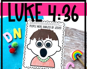 Luke 4:36 Bible Craft | People Were Amazed by Jesus Craft | Jesus is Amazing Sunday School Craft | Bible Printable