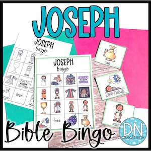 Joseph-bijbelbingo l Young Joseph Bible Story l Zondagsschoolbijbelspellen voor kleuters tot leerlingen van het 2e leerjaar