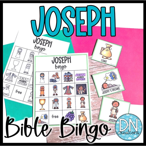 Joseph Bible Bingo l Young Joseph Bible Story l Sunday School Bible Games for Preschool to 2nd grade students