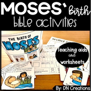 Baby Moses Bible Story Activities: Sunday School Lesson (PDF)
