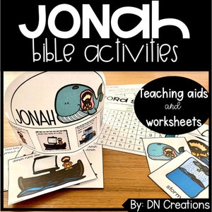 Jonah and the Whale Bible Printables for Kids l Jonah Bible Crafts l Jonah Bible Study for Sunday School and Bible Homeschool