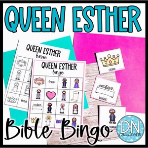 Esther Bibel Bingo l Königin Esther und die Juden Bibel Bingo l Sonntagsschulbibelspiele für Kinder von der Vorschule bis zur zweiten Klasse