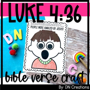 Luke 4:36 Bible Craft | People Were Amazed by Jesus Craft | Jesus is Amazing Sunday School Craft | Bible Printable