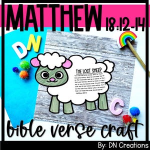 The Lost Sheep Bible Craft | Sheep Craft for Sunday School Lesson Matthew 18 | The Lost Sheep Bible Printable