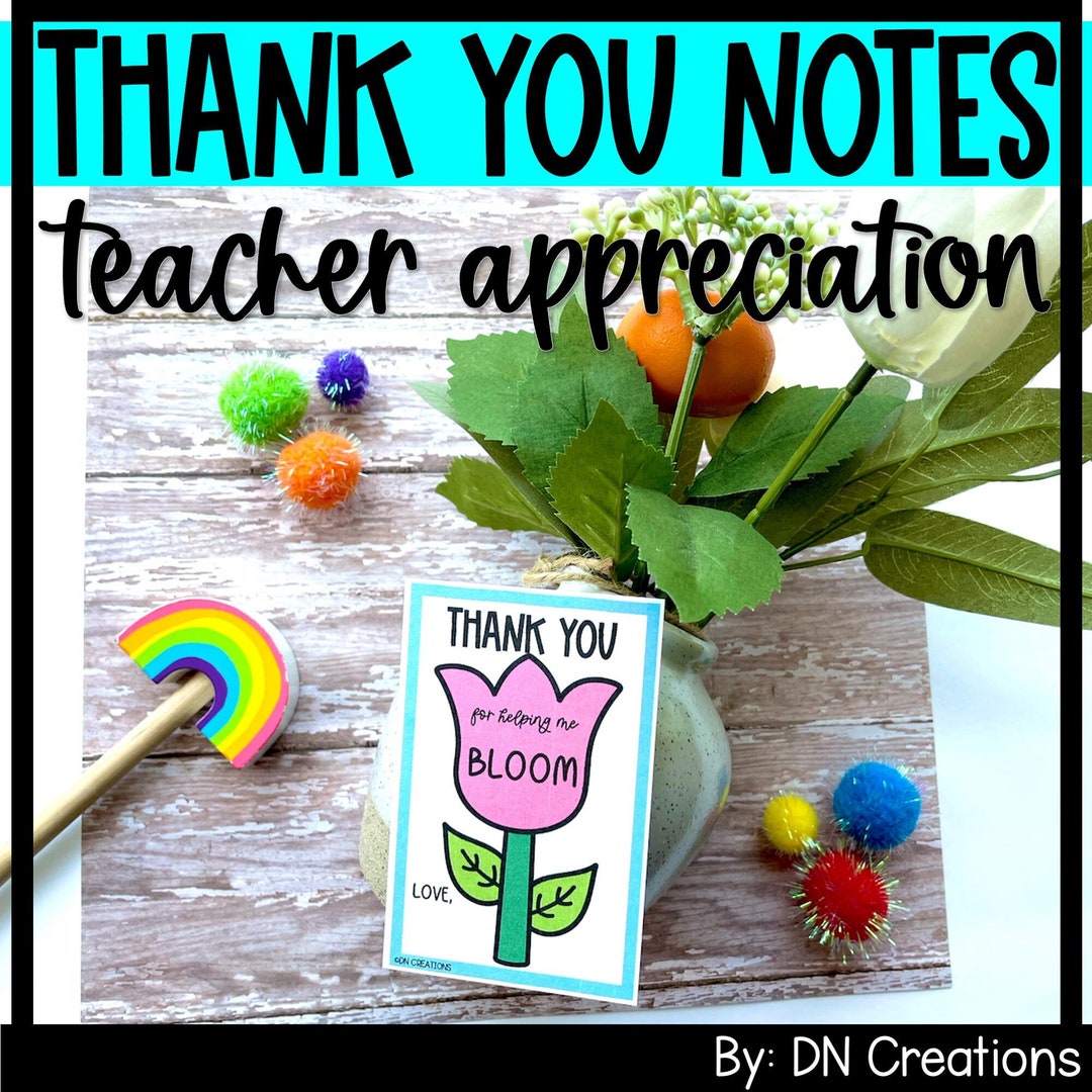 Teacher Appreciation Notes | Flower Gift Tags | Thank You Gift Tags for ...