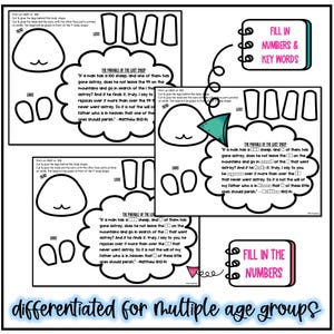 The Lost Sheep Bible Craft | Sheep Craft for Sunday School Lesson Matthew 18 | the Lost Sheep ...